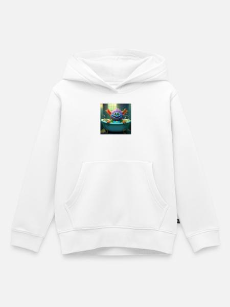 Kleines Monster badet - Kinder Premium Organic Hoodie - Weiß