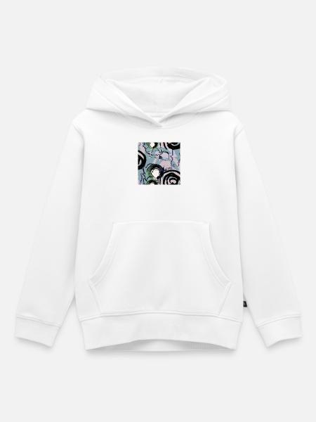Formes dessinées à la main - Sweat Premium à capuche enfant bio - blanc