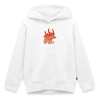 Extra Spicy – Feurige Typografie - Kinder Premium Organic Hoodie - Weiß - Vorne - AI Model Kid Female (0cm)