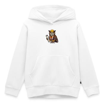 Construction Worker Owl – Clever & Crafty! - Kids Premium Organic Hoodie - white - Front - AI Model Kid Female (0cm)
