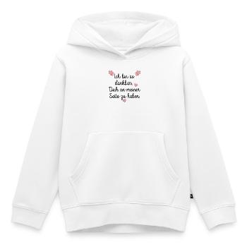 DANKBARKEIT WERTSCHÄTZUNG HERZ - Kinder Premium Organic Hoodie - Weiß - Vorne - AI Model Kid Female (0cm)