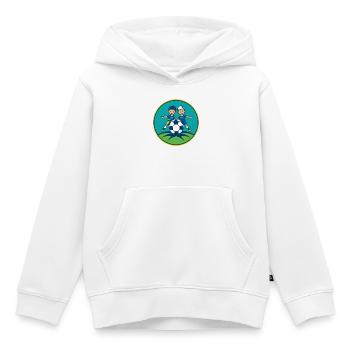Fußball F-Jugend - Kinder Premium Organic Hoodie - Weiß - Vorne - AI Model Kid Female (0cm)