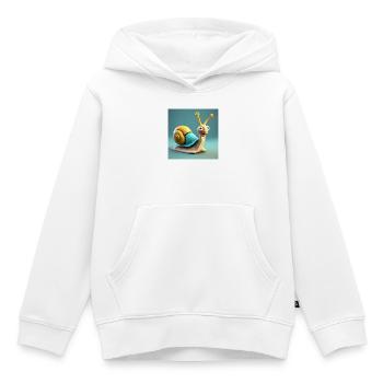 escargot, limace, coquille - Sweat Premium à capuche enfant bio - blanc - Devant - AI Model Kid Female (0cm)