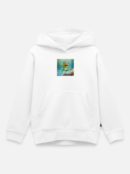 Kikker, Amfibie, Boomkikker - Kinder Premium hoodie biologisch - wit