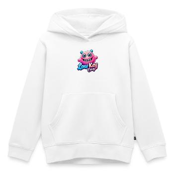 Low Key Crazy - Kids Premium Organic Hoodie - white - Front - AI Model Kid Female (0cm)