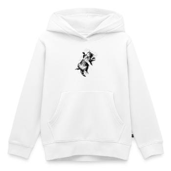 Cat gets belly rub - Kids Premium Organic Hoodie - white - Front - AI Model Kid Female (0cm)