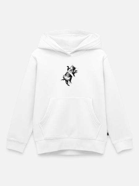 Katze bekommt Belly Rub - Kinder Premium Organic Hoodie - Weiß