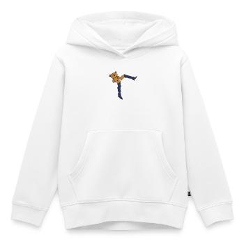 Teddybär mit kniehohen Stiefeln - Kinder Premium Organic Hoodie - Weiß - Vorne - AI Model Kid Female (0cm)