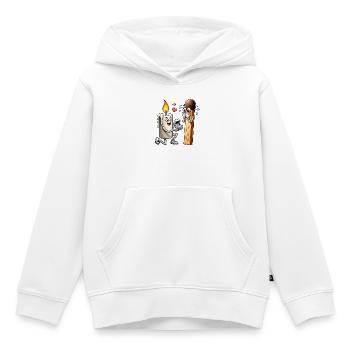 Kerze liebt Streichholz - Kinder Premium Organic Hoodie - Weiß - Vorne - AI Model Kid Female (0cm)