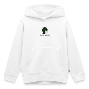 Dark Grace – Powerful Elegance - Kids Premium Organic Hoodie - white - Front - AI Model Kid Female (0cm)