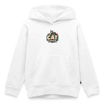 Ich bin ein Katzenliebhaber - Kinder Premium Organic Hoodie - Weiß - Vorne - AI Model Kid Female (0cm)