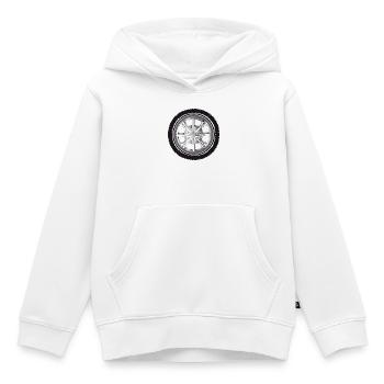 Jante brillante avec pneu – Automobile moderne - Sweat Premium à capuche enfant bio - blanc - Devant - AI Model Kid Female (0cm)