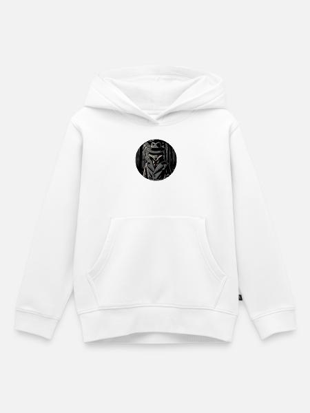 Fuchs Detektiv im Noir-Look - Kinder Premium Organic Hoodie - Weiß