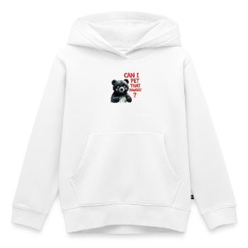 Puis-je caresser ce Dawgg ? - Sweat Premium à capuche enfant bio - blanc - Devant - AI Model Kid Female (0cm)