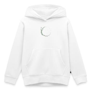 Couronne d’eucalyptus, personnalisable - Sweat Premium à capuche enfant bio - blanc - Devant - AI Model Kid Female (0cm)