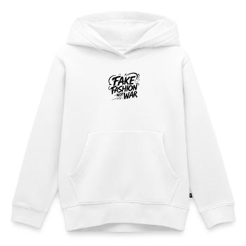 La fausse mode, pas la guerre - Sweat Premium à capuche enfant bio - blanc - Devant - AI Model Kid Female (0cm)