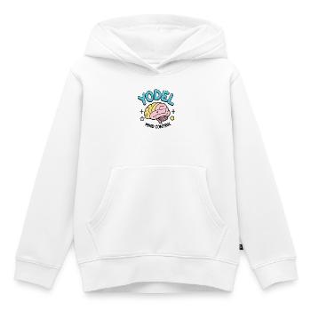 Contrôle de l’ Yodel - Sweat Premium à capuche enfant bio - blanc - Devant - AI Model Kid Female (0cm)