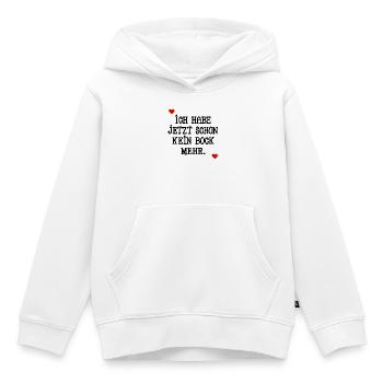 MOTIVATION KEIN BOCK - Kinder Premium Organic Hoodie - Weiß - Vorne - AI Model Kid Female (0cm)