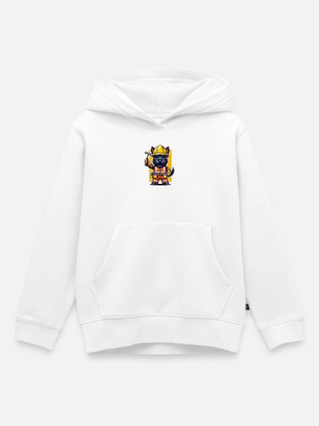 Scottish Terrier Bauarbeiter - Kinder Premium Organic Hoodie - Weiß