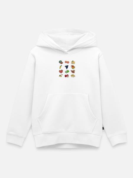 Leckere verschiedene Früchte - Kinder Premium Organic Hoodie - Weiß