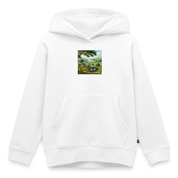 Lebendige Naturansicht - Kinder Premium Organic Hoodie - Weiß - Vorne - AI Model Kid Female (0cm)