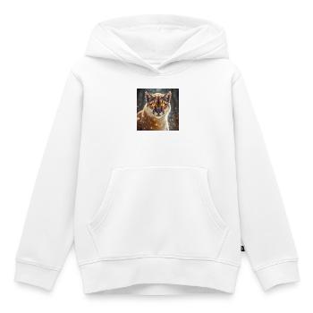 Animal Totem Cougar - Sweat Premium à capuche enfant bio - blanc - Devant - AI Model Kid Female (0cm)