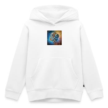 Cosmic Clockwork Fusion - Kids Premium Organic Hoodie - white - Front - AI Model Kid Female (0cm)