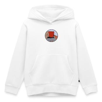 Ich brauche nur meinen Laptop und einen Kaffee - Kinder Premium Organic Hoodie - Weiß - Vorne - AI Model Kid Female (0cm)