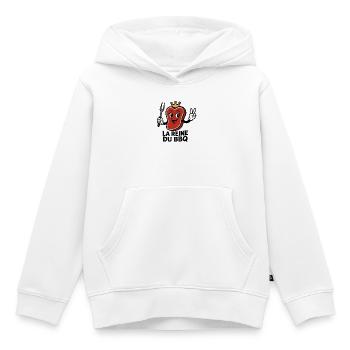 La Reine du BBQ - Sweat Premium à capuche enfant bio - blanc - Devant - AI Model Kid Female (0cm)