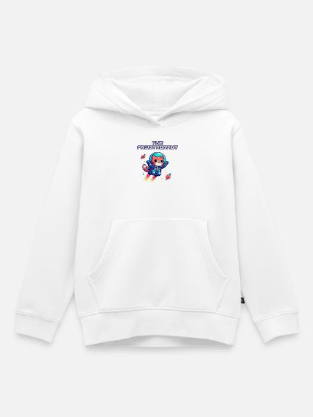 Astronautenkatze im All - Kinder Premium Organic Hoodie - Weiß