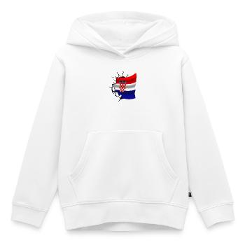 Bandera de Croacia - Croatie - Drapeau Broken Design - Sweat Premium à capuche enfant bio - blanc - Devant - AI Model Kid Female (0cm)