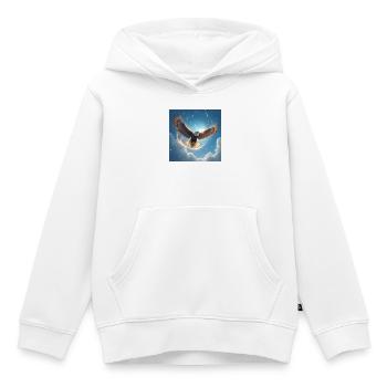 Krafttier Adler am Himmel - Kinder Premium Organic Hoodie - Weiß - Vorne - AI Model Kid Female (0cm)