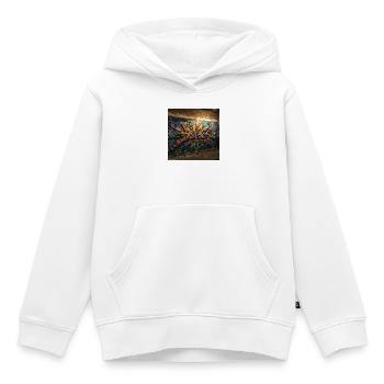 Energieausbruch in lebhaften Farben - Kinder Premium Organic Hoodie - Weiß - Vorne - AI Model Kid Female (0cm)