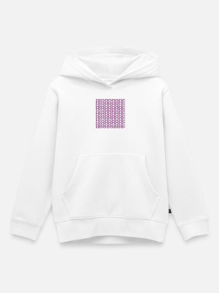 Lila Katzen Muster Kollektion - Kinder Premium Organic Hoodie - Weiß