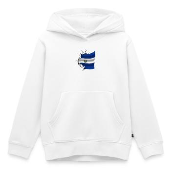 Flag of El Salvador - The Savior - Flag Broken - Kids Premium Organic Hoodie - white - Front - AI Model Kid Female (0cm)