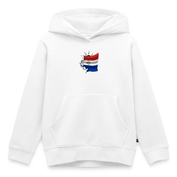 Bandera Paraguay - Paraguay - Drapeau Broken Design - Sweat Premium à capuche enfant bio - blanc - Devant - AI Model Kid Female (0cm)