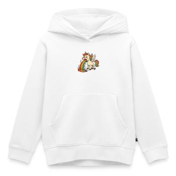 Regenbogeneinhorn - Kinder Premium Organic Hoodie - Weiß - Vorne - AI Model Kid Female (0cm)