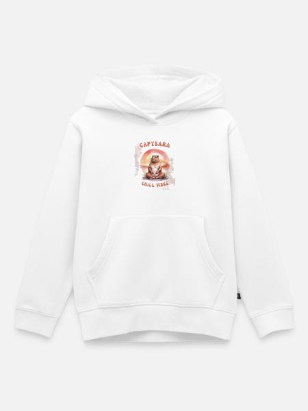 Chill, Relax & Capybara - Kinder Premium Organic Hoodie - Weiß