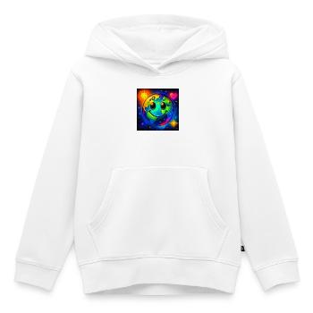 Coloured lucky earth in the neon universe - Kids Premium Organic Hoodie - white - Front - AI Model Kid Female (0cm)