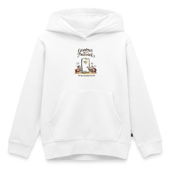 Mot de passe Wi-Fi de grand-mère - Sweat Premium à capuche enfant bio - blanc - Devant - AI Model Kid Female (0cm)