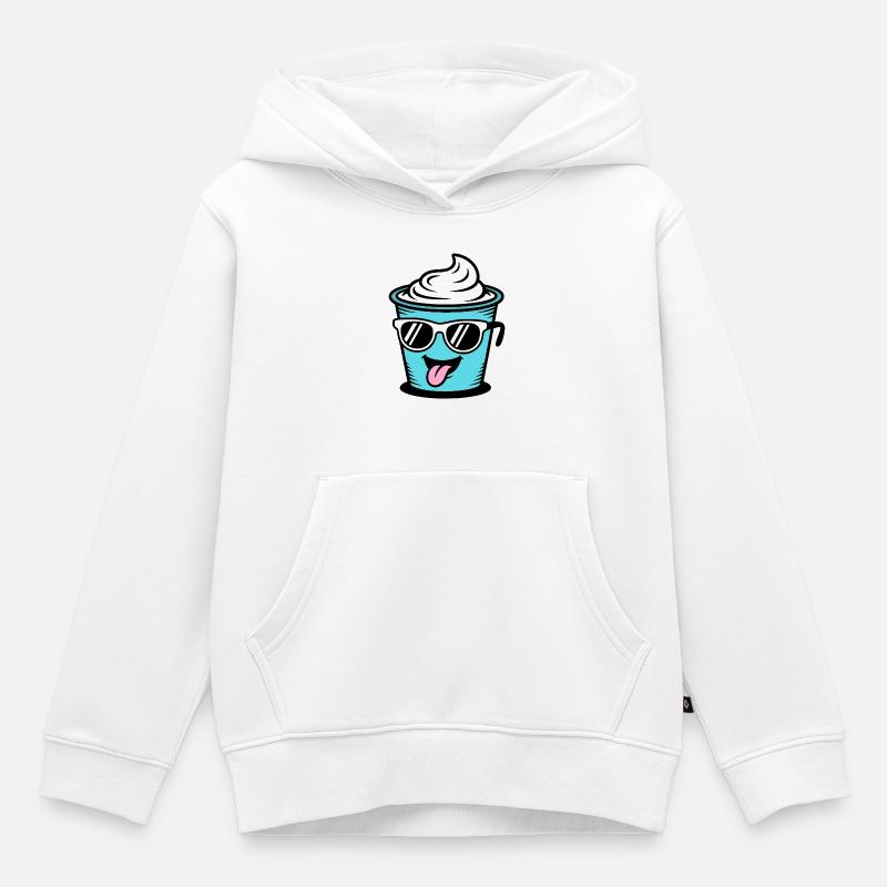 Becher Crème Frech Joghurt Rahm Sahne Eis Pudding - Kinder Premium Organic Hoodie - Weiß