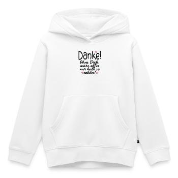 DANKE PARTNERSCHAFT FREUNDSCHAFT - Kinder Premium Organic Hoodie - Weiß - Vorne - AI Model Kid Female (0cm)