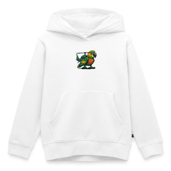 Heli-Parrot en utilisation - Sweat Premium à capuche enfant bio - blanc - Devant - AI Model Kid Female (0cm)