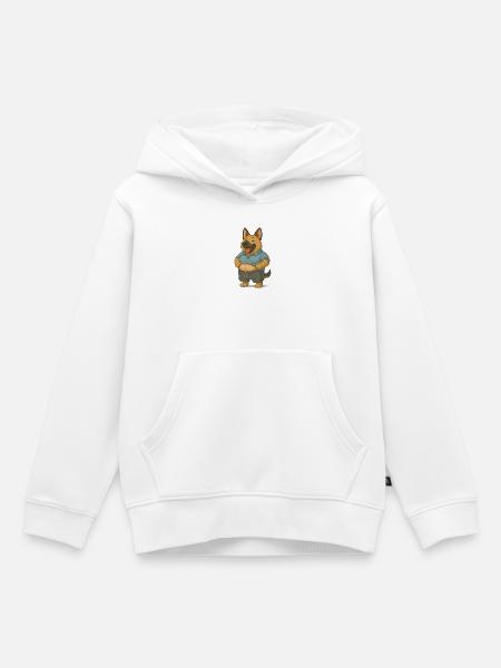 Lustiger Schäferhund im Freizeitlook - Kinder Premium Organic Hoodie - Weiß