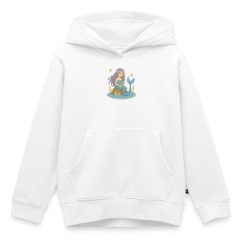 Nordische Fantasie - Lila Meerjungfrau - Kinder Premium Organic Hoodie - Weiß - Vorne - AI Model Kid Female (0cm)