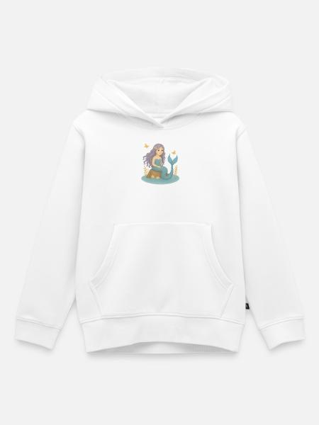Nordische Fantasie - Lila Meerjungfrau - Kinder Premium Organic Hoodie - Weiß
