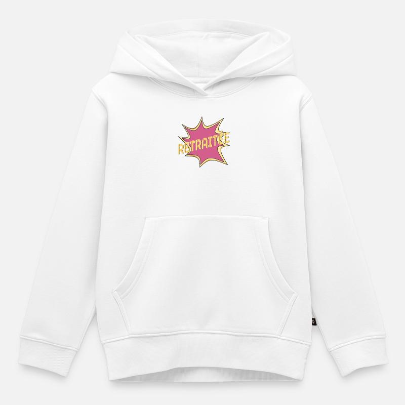 Retraitée Mamie - Sweat Premium à capuche enfant bio - blanc