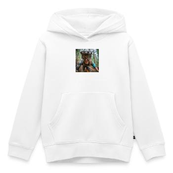 Matsch im Gesicht – Glück im Herz - Kinder Premium Organic Hoodie - Weiß - Vorne - AI Model Kid Female (0cm)