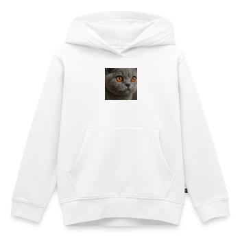 Detailreiche Katzenaugen Design - Kinder Premium Organic Hoodie - Weiß - Vorne - AI Model Kid Female (0cm)