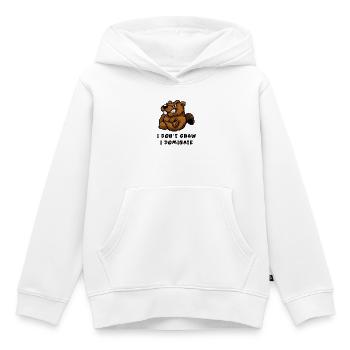 I don't nibble, I dominate - Kids Premium Organic Hoodie - white - Front - AI Model Kid Female (0cm)